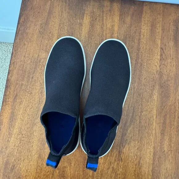 Rothy's The Chelsea Sneaker Boot Black Knit High Ankle - Picture 11 of 14